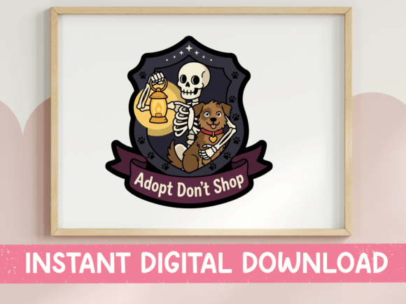 Adopt Don t Shop Skeleton Dog Embroidery