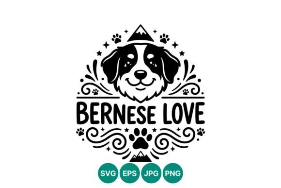 Bernese Mountain Dog Love Vector Art Review