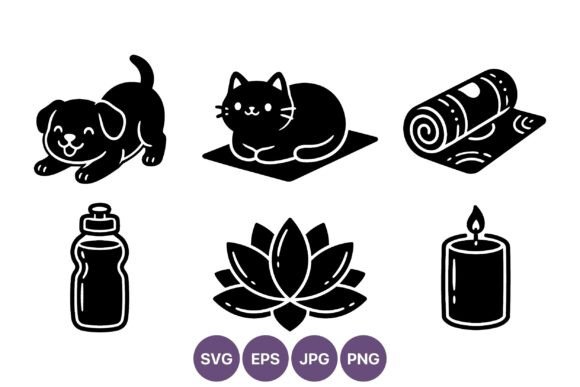 Black White Dog Cat Yoga Vector Review