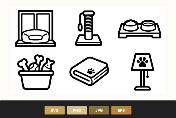 Cat and Dog Accessories Line Art Set Review