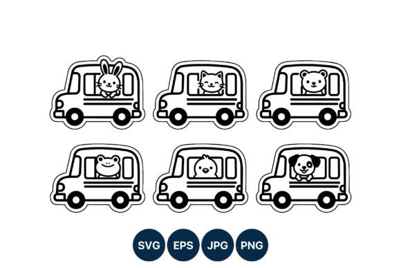 Cute Animals Driving Car Vector Set Review