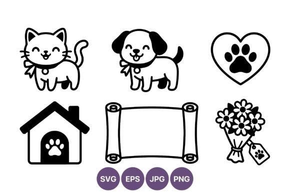 Cute Cat Dog Paw Icon Set Review
