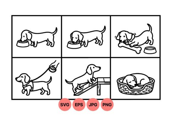 Cute Dachshund Dog Clipart Set Review