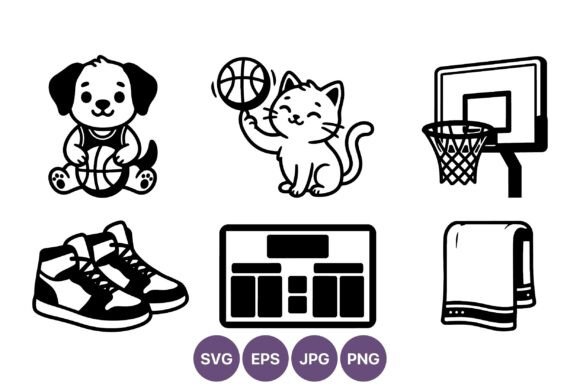 Cute Dog Cat Basketball Vector Review