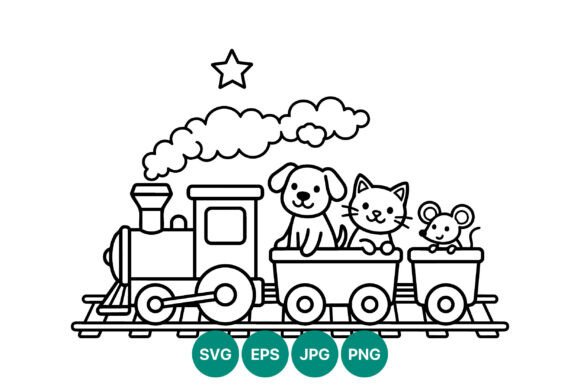 Cute Dog Cat Mouse Toy Train Vector Review