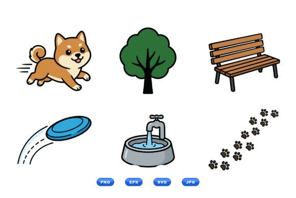 Cute Dog Park Clipart Set Review