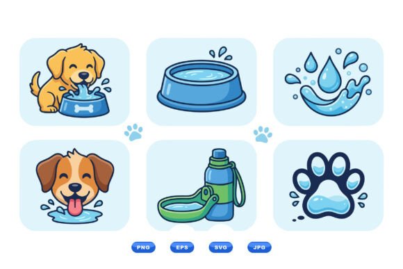 Cute Dog Water Play Clipart Review