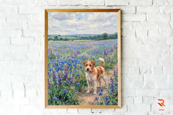 Cute Dog Wildflowers Meadow Wall Art Review