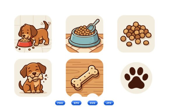 Cute Puppy Dog Food Clipart Review
