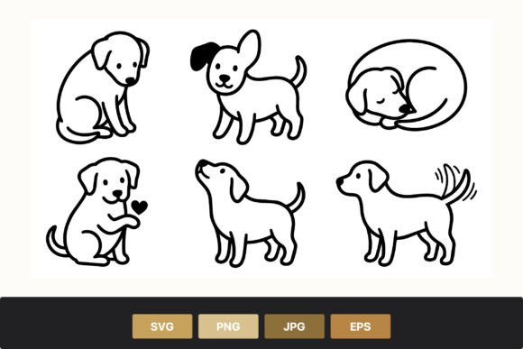Cute Puppy Dog Line Art Review