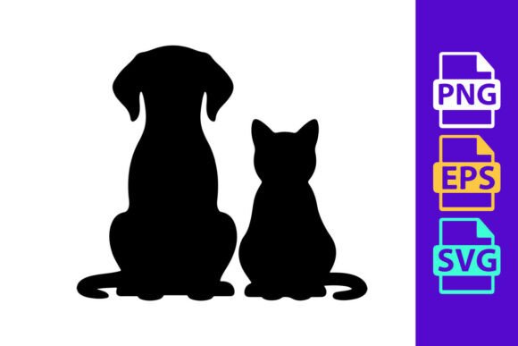 Dog and Cat Sitting Silhouettes Review