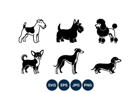 Dog Breed Vector Icons Black and White Review