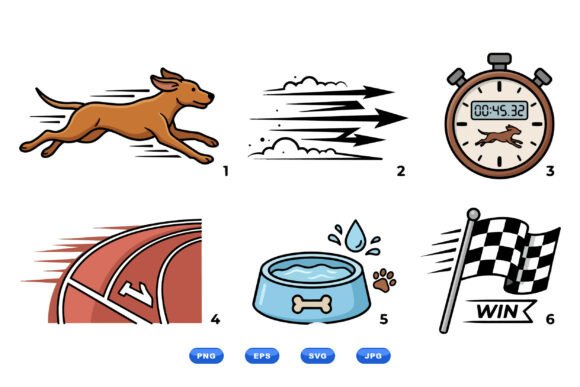 Fast Dog Racing Clipart Set Review