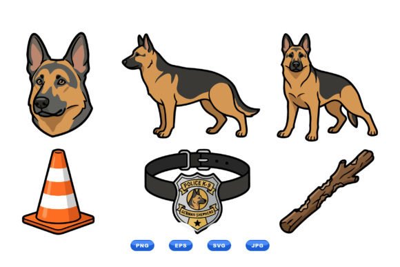 German Shepherd Dog Illustration Set Review