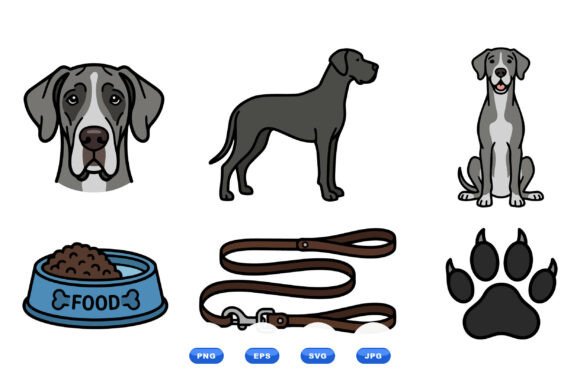 Great Dane Dog Clipart Set Review for Embroidery Projects