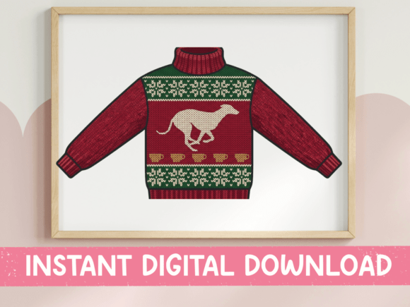 Greyhound Ugly Christmas Sweater Embroidery Design Review