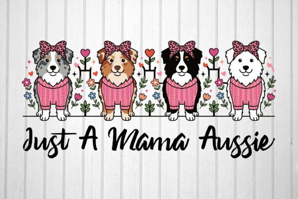 Mama Aussie Dog Cartoon Illustration Review