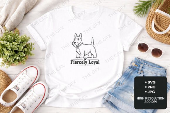 Scottie Dog Fiercely Loyal Tshirt Design Review